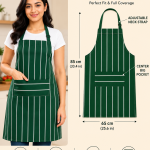 Cotton Cooking kitchen Apron for Women and Men chef apron With adjustable neckstrap and ties with center pocket with strong and durable cotton apron