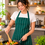 Cotton Cooking kitchen Apron for Women and Men chef apron With adjustable neckstrap and ties with center pocket with strong and durable cotton apron