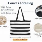 Black & White Striped Cotton Tote Bag for Women | Reusable Shopping & Travel Bag-CRAZYWEAVES