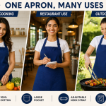 Crazyweaves 100% Cotton Attractive Blue Apron