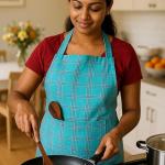 Crazyweaves Aqua Breeze Check Apron