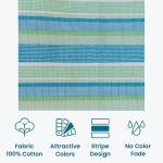 Modern Blue Stripe Single Bedsheet (60 × 90 Inches) | 100% Cotton | Soft & Comfortable | Fade Resistant & Easy Care | CRAZYWEAVES
