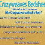 Modern Blue Stripe Single Bedsheet (60 × 90 Inches) | 100% Cotton | Soft & Comfortable | Fade Resistant & Easy Care | CRAZYWEAVES