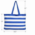 Blue & White Striped Cotton Tote Bag for Women | Reusable Shopping & Travel Bag-CRAZYWEAVES