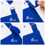 Premium Blue Striped Cotton Kitchen Apron with Front Pocket