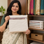 CRAZYWEAVES Cotton Saree Covers Pack of 6 | Zip Closure & Transparent Mesh Window | 16 x 14 Inches