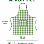 Premium Green & White Checkered Cotton Kitchen Apron for Women & Men | Adjustable Neck Chef Apron with Pocket | Cooking, Baking & Restaurant Apron | Crazyweaves