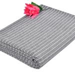 Soft Cotton Grey Striped Bedsheet for Single Bed | Washable & Long Lasting (60 × 90 Inches) | Fade Resistant & Easy Care | CRAZYWEAVES