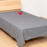Soft Cotton Grey Striped Bedsheet for Single Bed | Washable & Long Lasting (60 × 90 Inches) | Fade Resistant & Easy Care | CRAZYWEAVES
