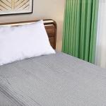 Soft Cotton Grey Striped Bedsheet for Single Bed | Washable & Long Lasting (60 × 90 Inches) | Fade Resistant & Easy Care | CRAZYWEAVES
