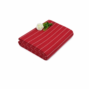 Premium Maroon Stripe Single Bedsheet (60 × 90 Inches) Soft, Breathable & Durable | 100% Cotton | Washable & Long Lasting | CRAZYWEAVES