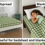 Modern Mint Green and White Gingham Checks Single Bedsheet | Premium Cotton | (60 x 90 ) Comfortable & Stylish | CRAZYWEAVES