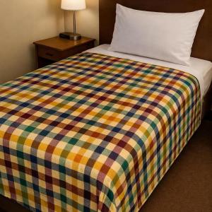 Premium Multi-Color Checkered 100% Cotton Single Bedsheet (60 × 90 Inches) Durable and comfort | Soft, Breathable & Fade Resistant | CRAZYWEAVES