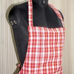 Premium Red & White Checkered Cotton Kitchen Apron for Women & Men | Adjustable Neck Chef Apron with Large Pocket | Cooking, Baking & BBQ Apron