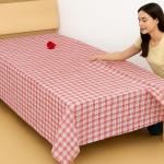 Modern Red and White Cotton Single Bedsheet (60 × 90 Inches) | Soft, Breathable & Fade Resistant | CRAZYWEAVES