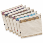 CRAZYWEAVES Cotton Saree Covers Pack of 6 | Zip Closure & Transparent Mesh Window | 16 x 14 Inches