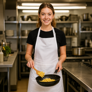 Premium White Cotton Kitchen Apron for Women and Men with Adjustable Neck and Front Pocket
